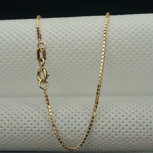 18” 1mm. 3.05gr. Solid 14K Gold Box Women,Ladies,Girl Chain Necklace